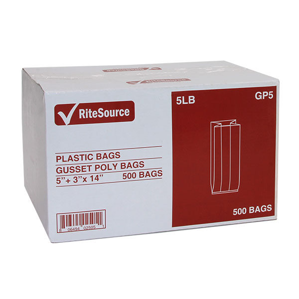 5 X 3 X 14 – 5Lb Clear Polybags